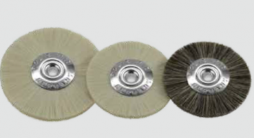 MIT WEISSEM ODER GRAUEM ZIEGENHAAR  Schmalbürste mit konischem Aluminiumkern